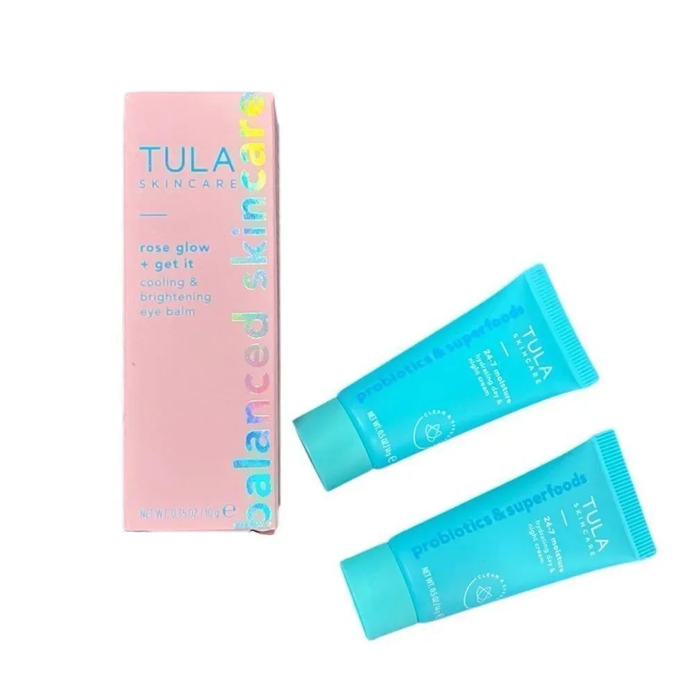 Tula Skincare rose glow bundle + get it cooling & brightening eye balm